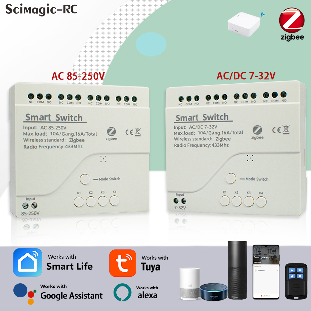 Smart Home Zigbee - 4 Kanallı Zigbee Tuya Akıllı Ev