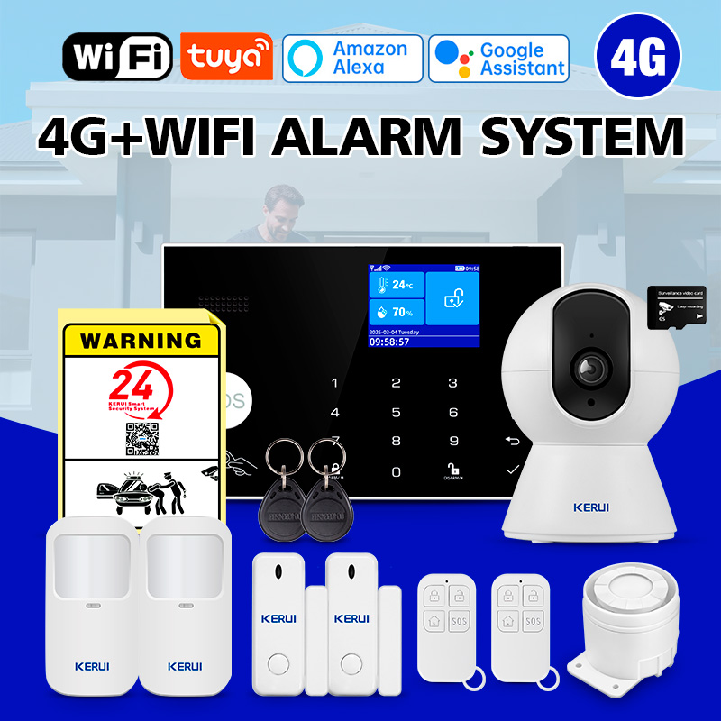 Smart Home Keyboard - KERUI WiFi + 4G Ev Alarmı