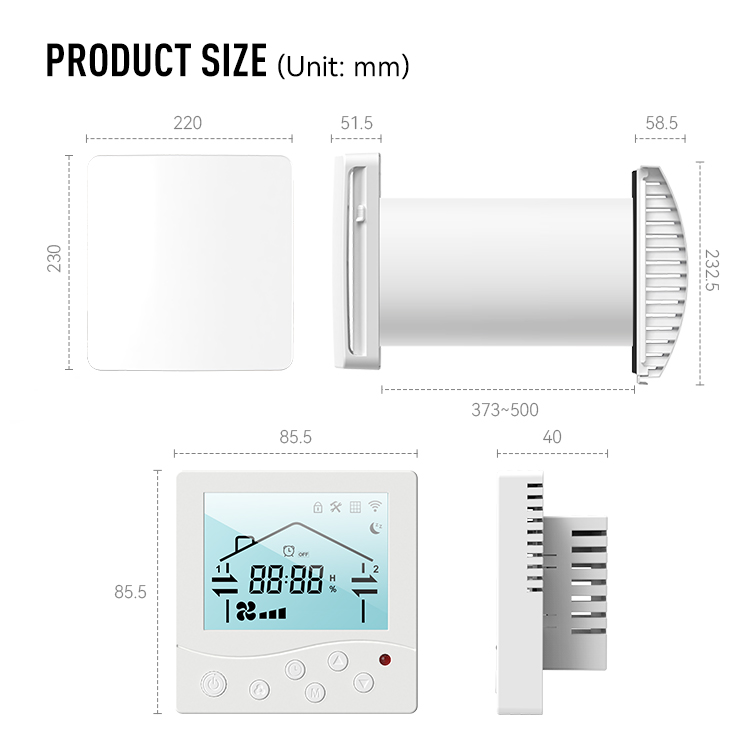 Smart Home Energy App - LCD Ekranlı Isı Geri Kazanımlı Havalandırma