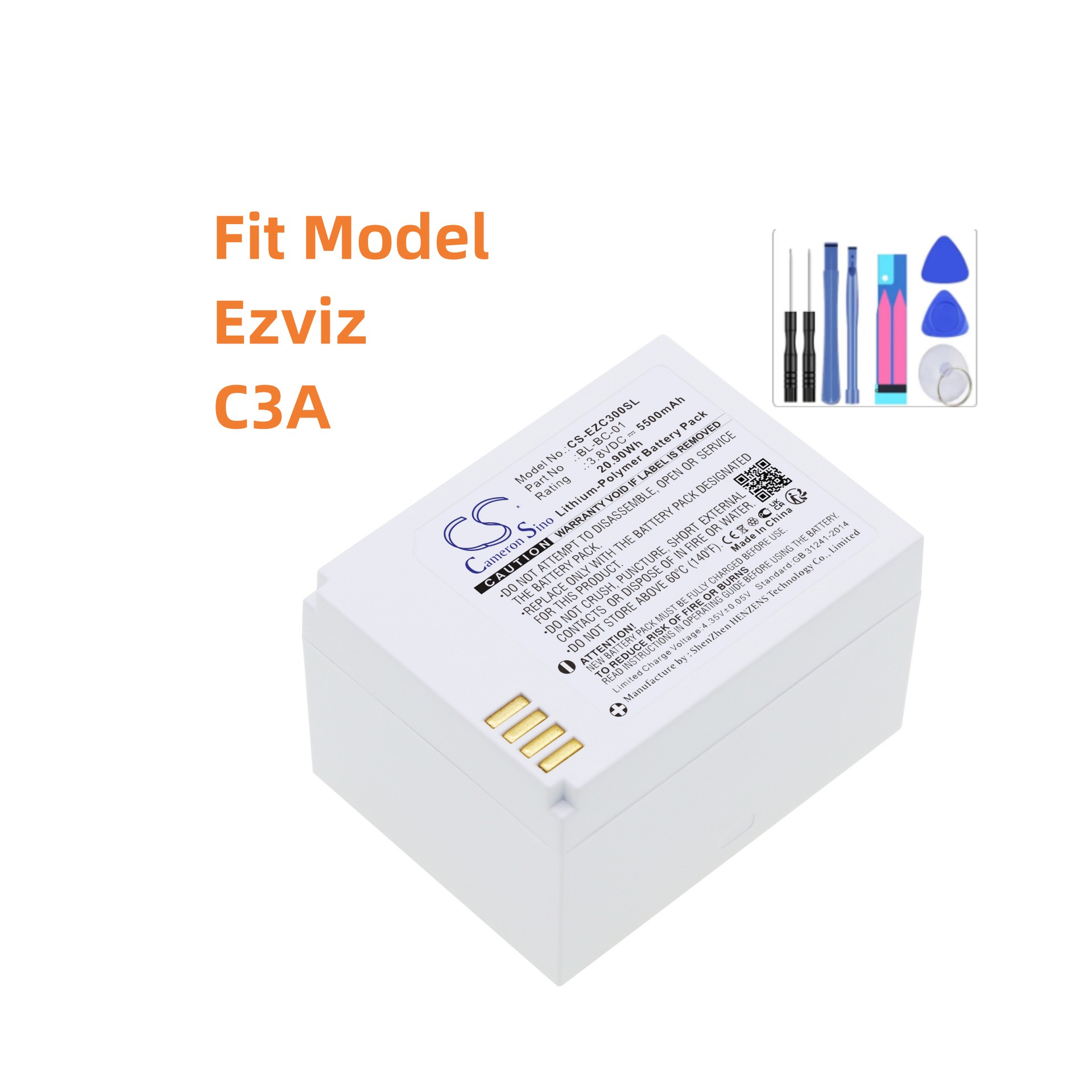 Smart Home Battery Camera Ezviz - Ezviz İçin Yedek Pil: BL-BC-01,C3A, Ev