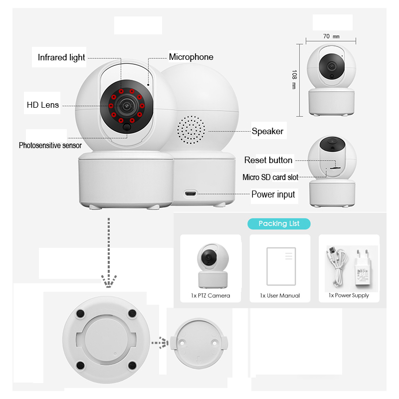 JIENUO PTZ IP Kamera Wifi İnsa - Smart Home Battery Camera Ezviz incelemesi ve fiyatı